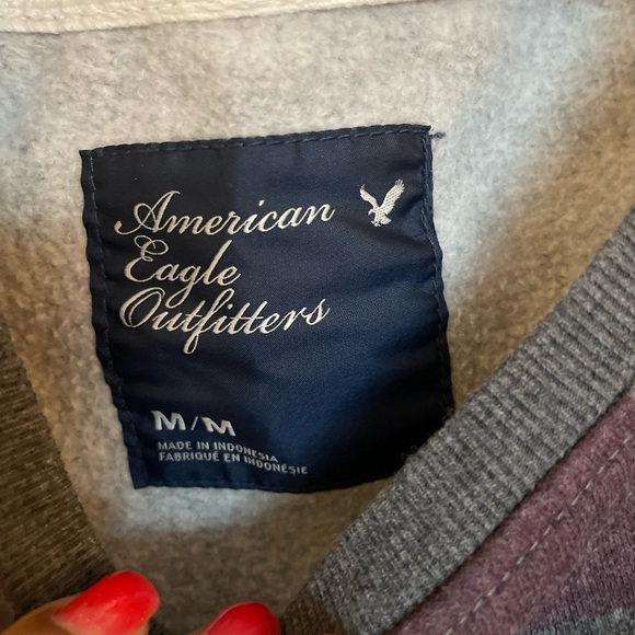 American Eagle Outfitters Stripes Logo Sweater - Size M - Picture 3 of 9